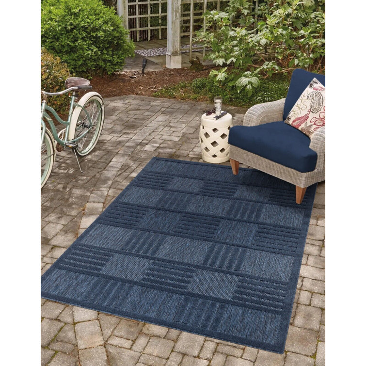 Latitude Run Ubly Blue Indoor / Outdoor Rug Wayfair.co.uk